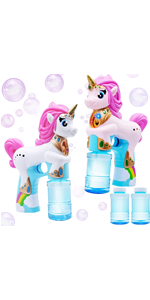 2 Pcs Automatic Unicorn Bubble Gun