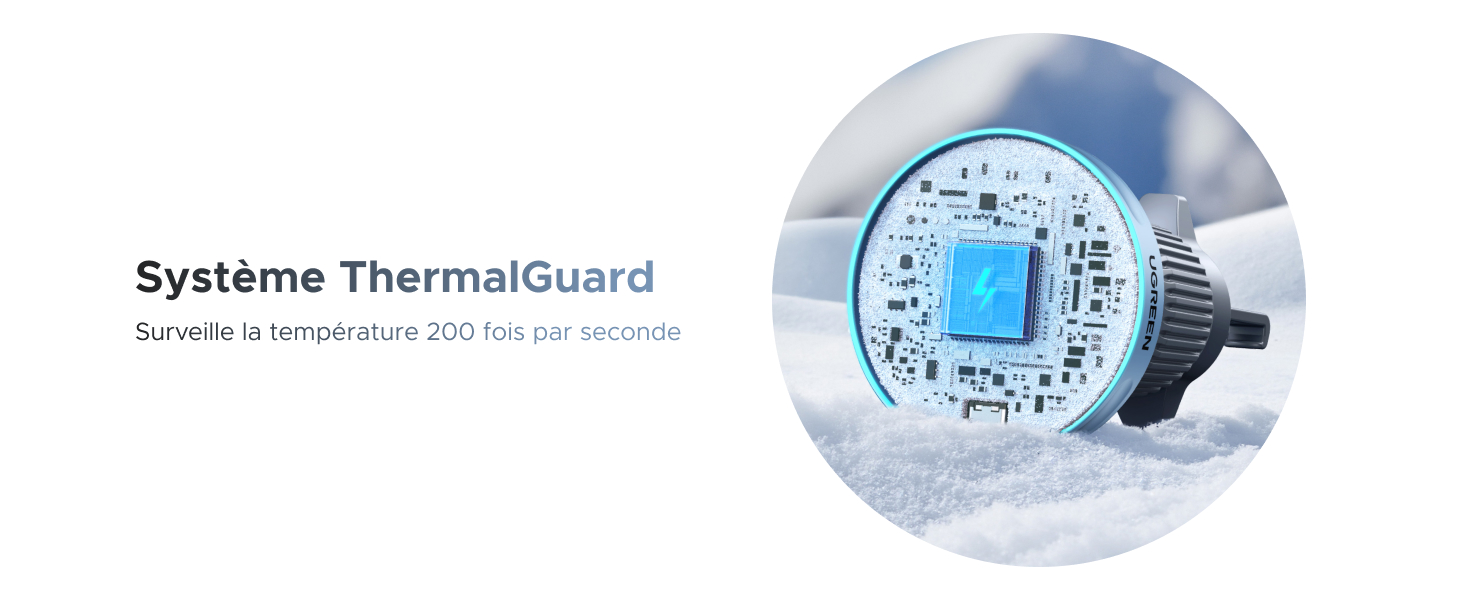 Le texte indique « Image 5 » et « Système ThermalGuard ». Dispositif de contrôle numérique de la température avec écran LCD affiché sur fond blanc.