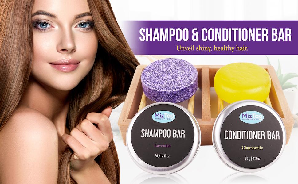 Bar shampoo and conditioner for hair with Natural Vegan