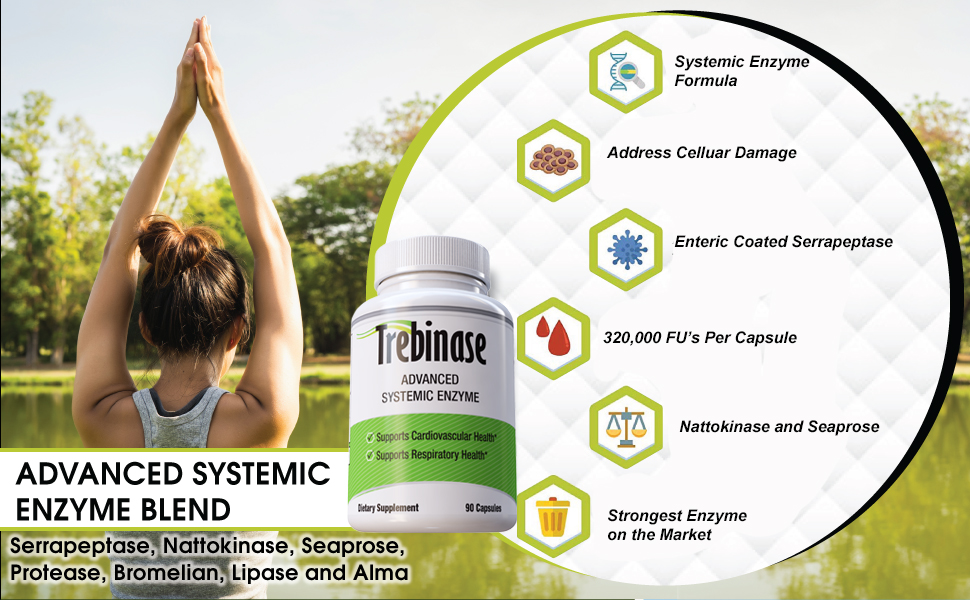 systemic enzyme proteins serrapeptase nattokinase formula trebinase pivotal health products