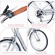 Amazon.com : ECARPATEYE 22 Inch Cruiser Bike 7 Speeds City