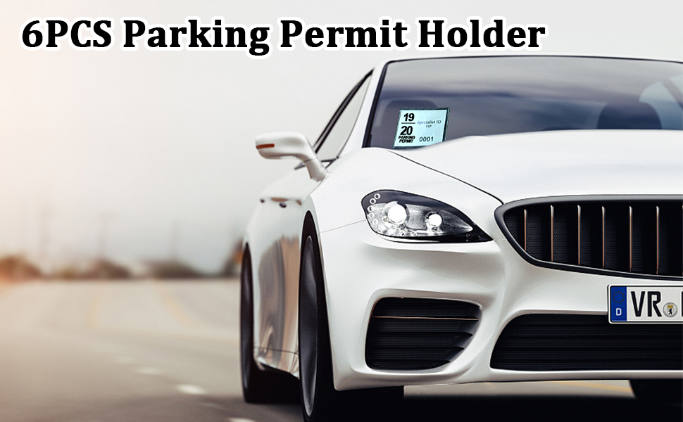 Parking Permit Holder, 6PCS Windscreen Card Holder Clear Self Adhesive