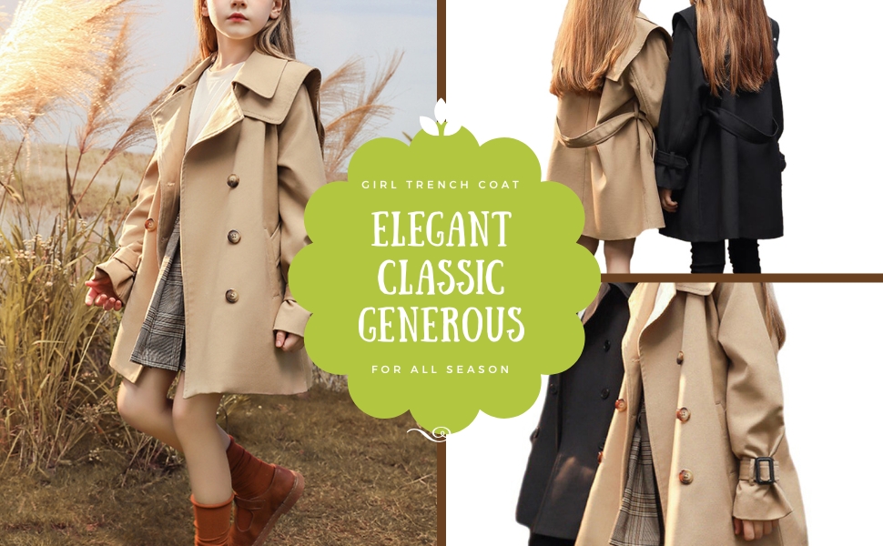 Amazon.com: amropi Girl's Trench Coat Single Breasted