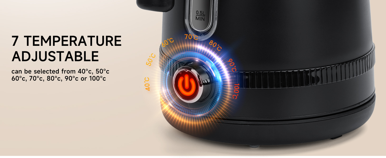 Aigostar Electric Kettle with Variable Temperature (40°C100°C), 1.7L