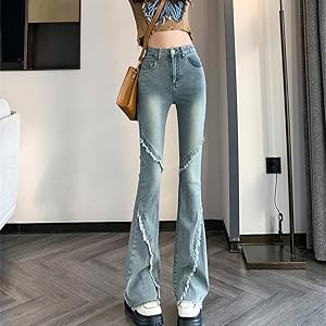 Amazon | [JQBFL] ジーンズ レディース フレアパンツ