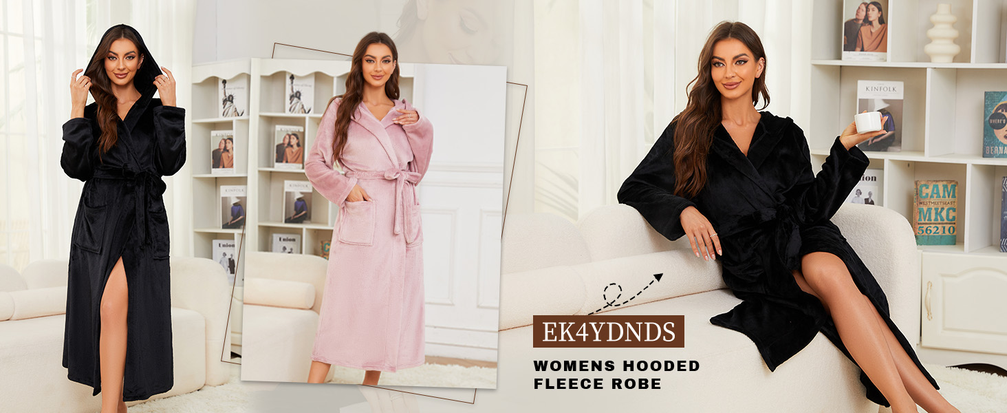 women hooded robe