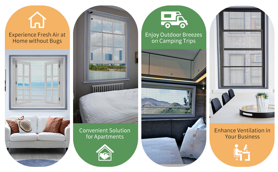 Flintronic Magnetic Mosquito Net Adjustable Window Screen 2x2.5m Fiber Mesh Mesh Window Screen With Full Magnetic Strip Easy To Install Keep The