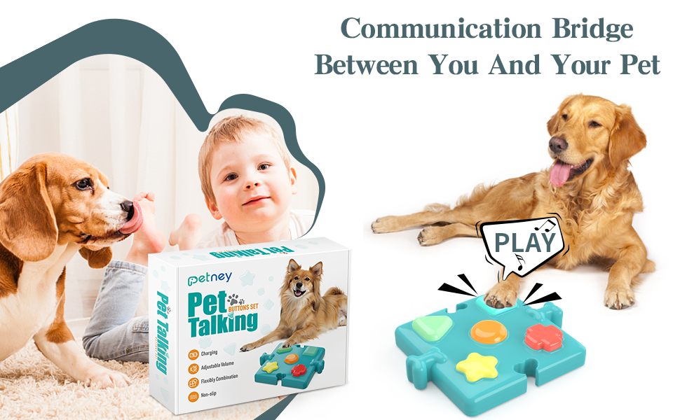 PETNEY Dog Buttons for Communication, 5 in 1 Recordable Dog Talking