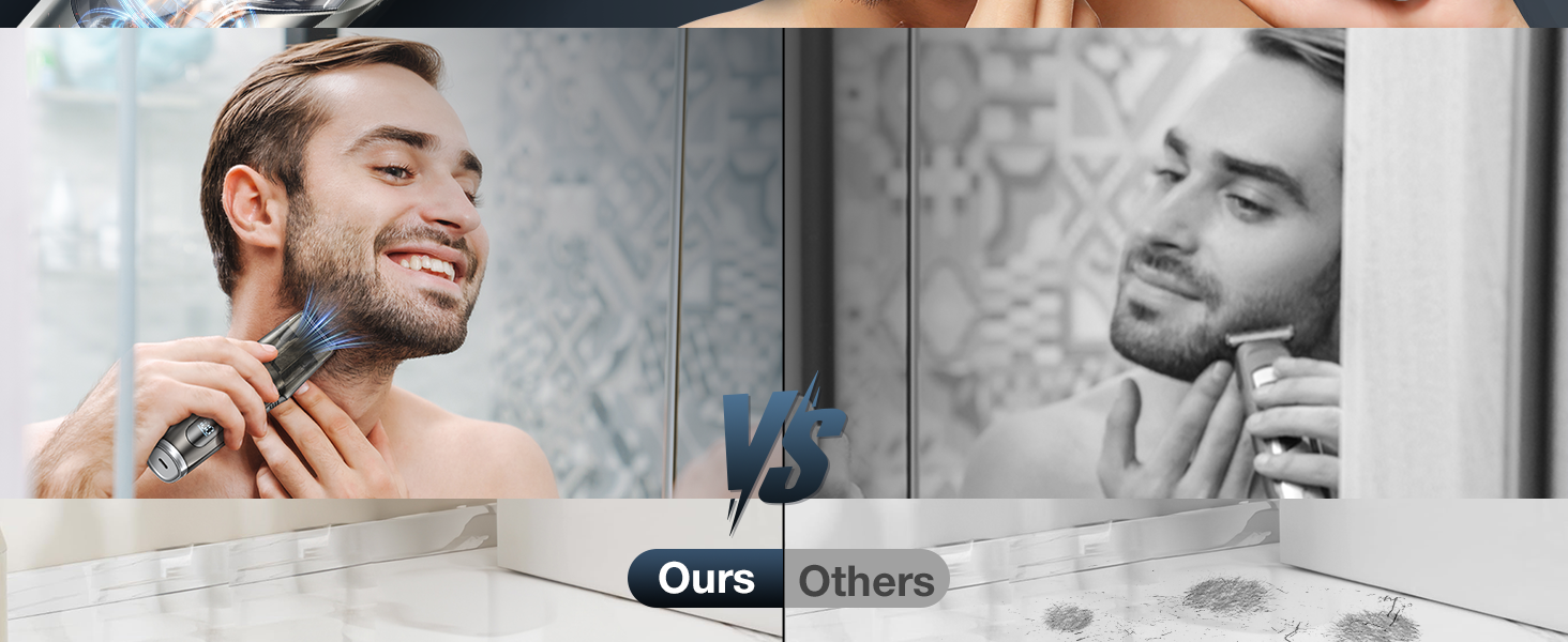 vacuum beard trimmer for men