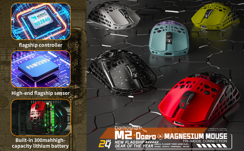 Amazon.com: Darmoshark M2 Wireless Gaming Mouse,Tri-Mode 4K