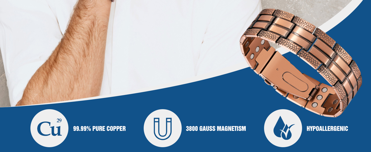 Pulsera de cobre para hombre