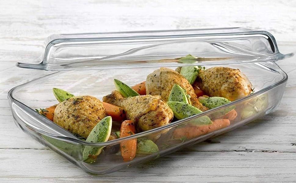 Queensway Home & Dining 1.95L Borcam Pyrex Glass Rectangle Casserole