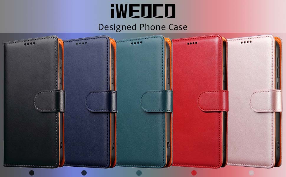 iWEOCO Google Pixel 7 Pro Case Wallet Genuine Leather with AntiTheft