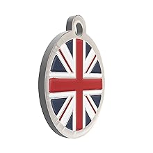 design round union jack pet id tag