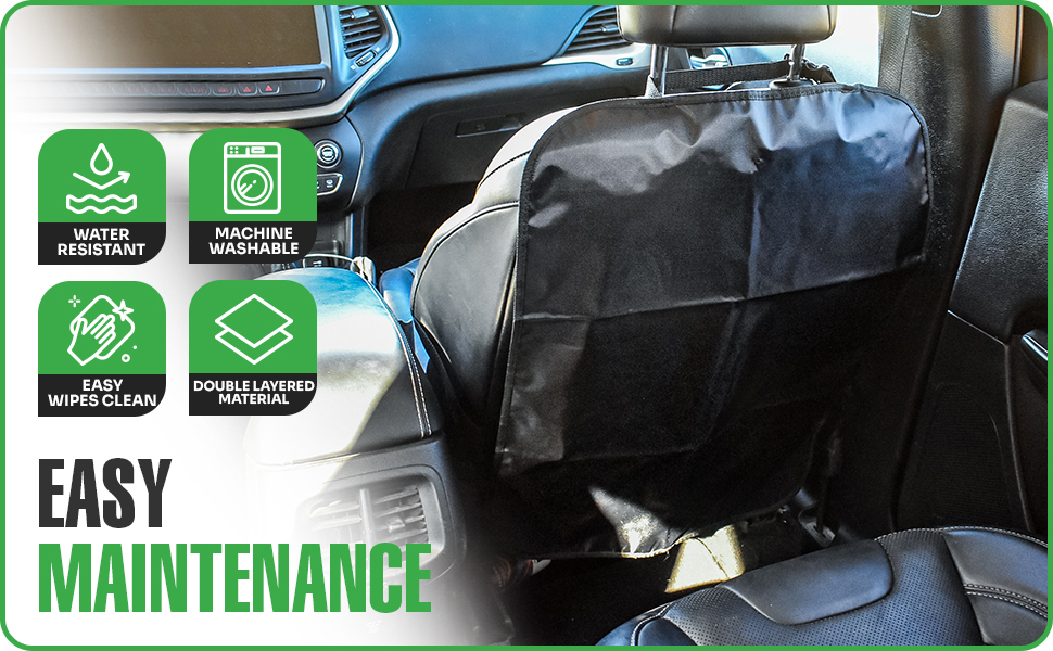 lebogner Back Seat Cover for Kids, 2 Pack XLarge Waterproof Kick Mats