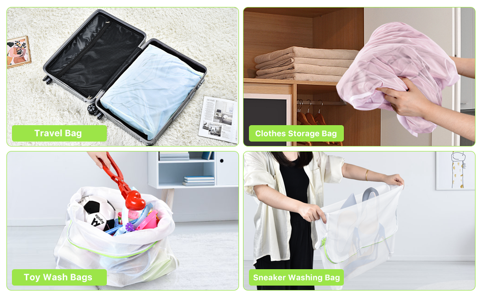 aceyoon Delicates Laundry Bag with Handle,Widened Mesh Laundry Bags 16