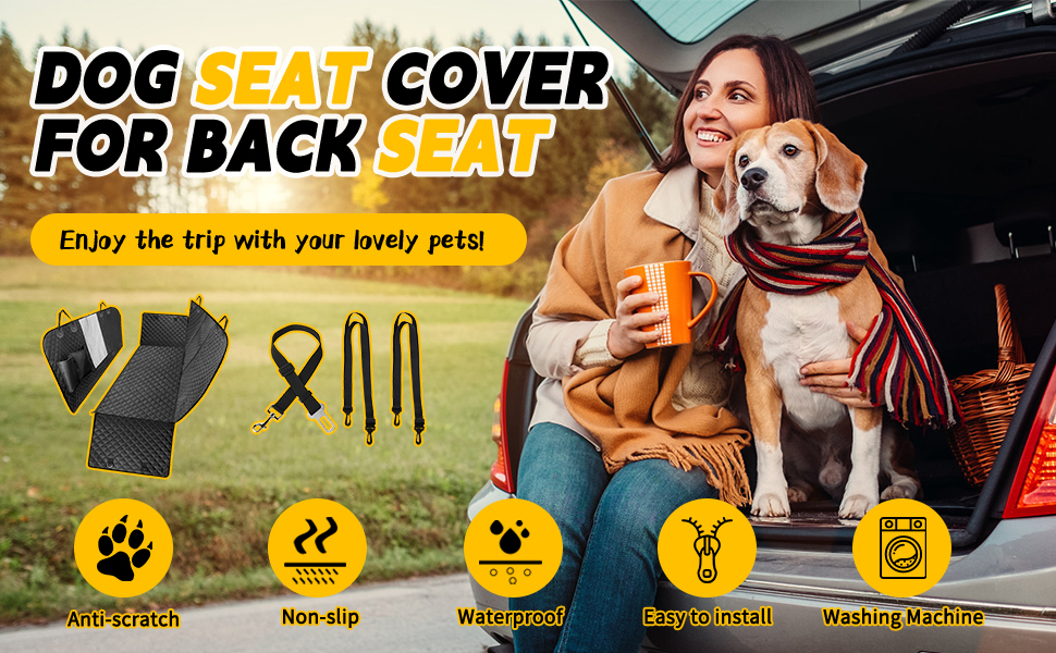 Dog Car Seat Cover, Dog Car Protector Pet Car Seat Cover Back Seat