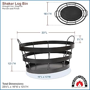 Minuteman International Shaker Log Bin BIN-02G Graphite
