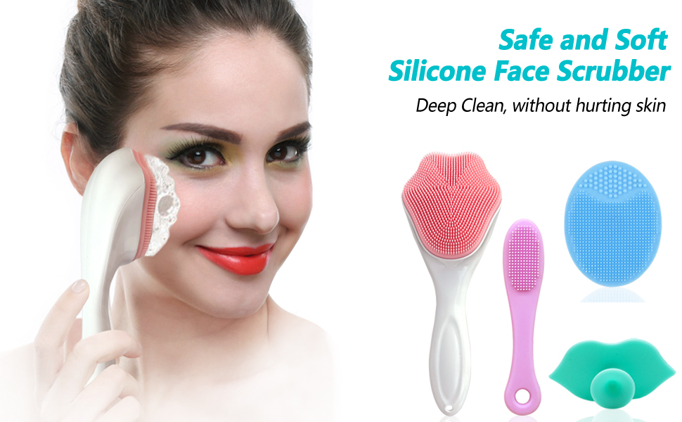Silicone Face Scrubber Exfoliator Facial Cleansing Brush