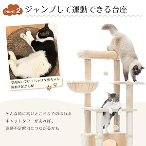 Amazon | mixsim キャットタワー 多頭飼い コンパクト キャット