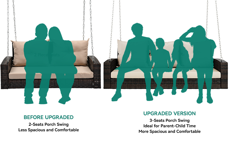 YITAHOME Wicker Hanging Porch Swing Chair Outdoor Brown