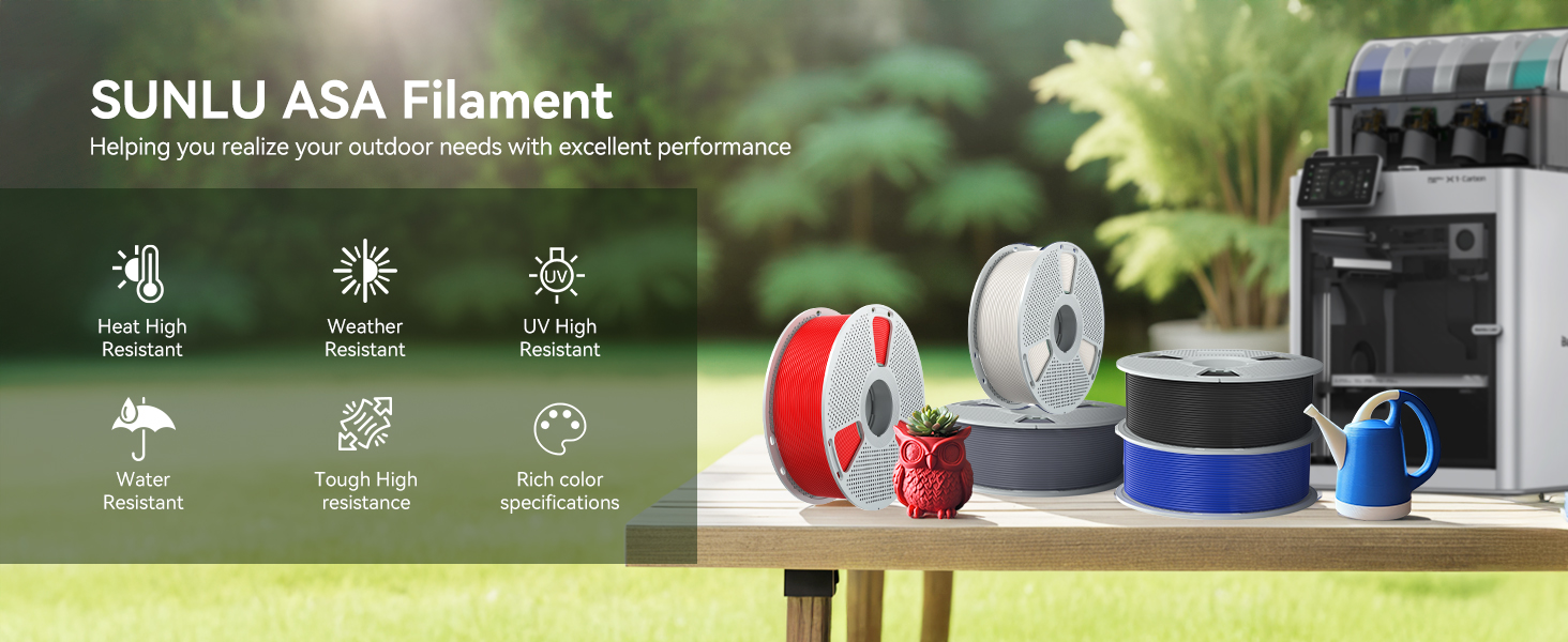 SUNLU 3D Printer Filament ASA Filament 1.75mm 3D printing filament 3D FILAMENT