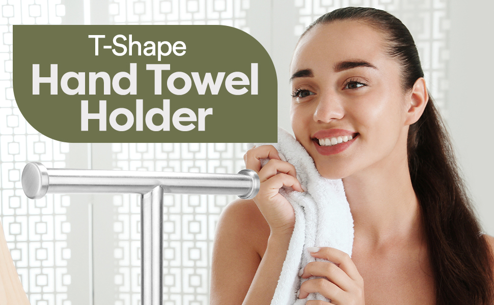 Homeries Marble Hand Towel Holder Stainless Steel Towel