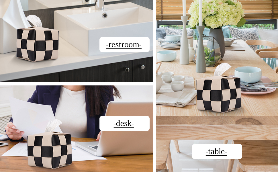 Tissue Box Cover Square, TOUNALKER Modern PU Leather Cube