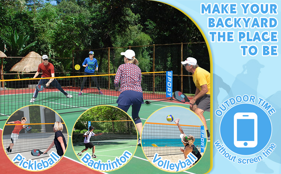 Pickleball Net, Pickleball Set with Net, Indoor Outdoor
