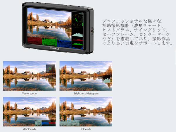 Amazon.co.jp: FEELWORLD FW568 PRO カメラ外部モニター 6インチ