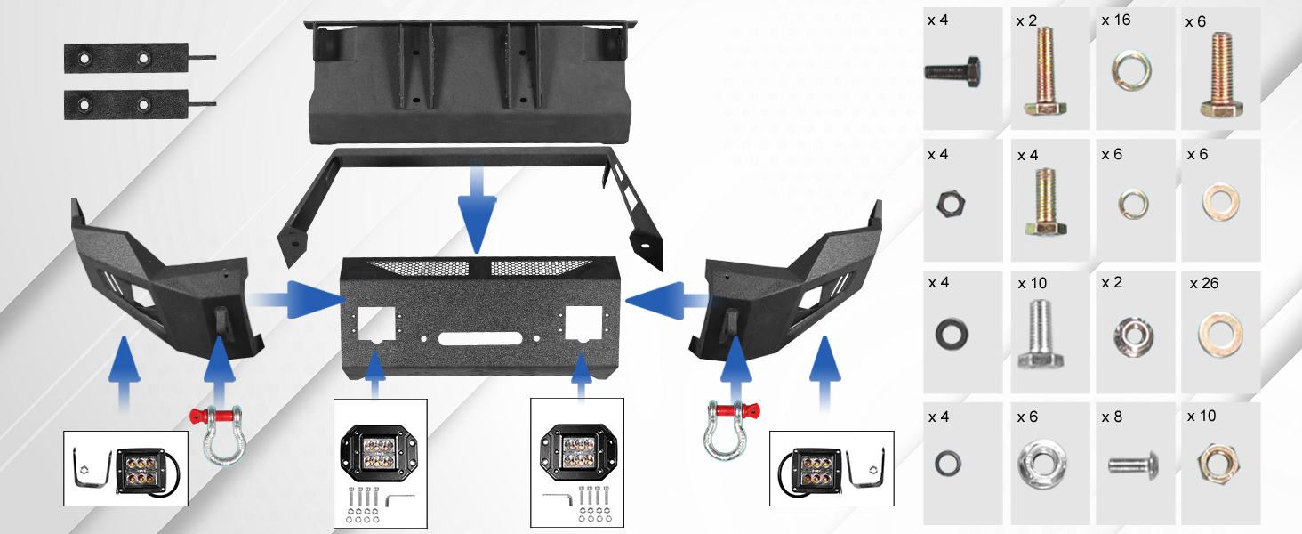 front bumpers offroad for dodge ram 1500 13-18