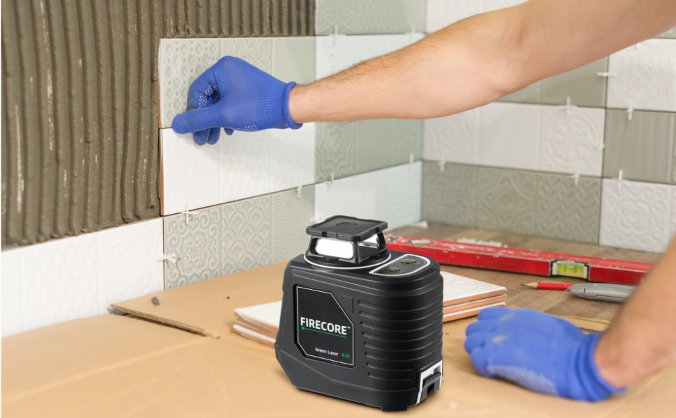 Firecore Laser Level 360°Self Leveling Green Beam Cross Line Laser