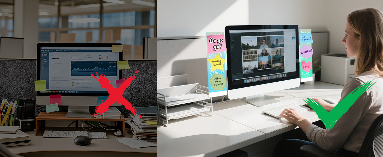 desk organizers with computer monitor memo board acrylic sticky note holder office supplies