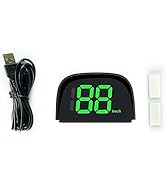 Shkalacar Car Digital GPS Speedometer Car HUD Heads Up Display with Speed, Mph/Kmh，USB Plug and P...