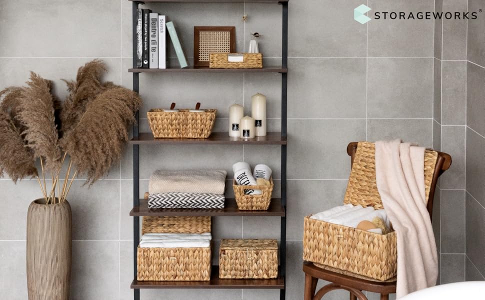 StorageWorks Water Hyacinth Wicker Baskets for Organizing