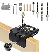 3-in-1 Centering Doweling Jig Kit, Pocket Hole Jig Kit with Wood Dowel Punch Locator 6/8/10/15mm ...
