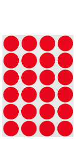 red removable dots on sheet, sticky, stickers, labels