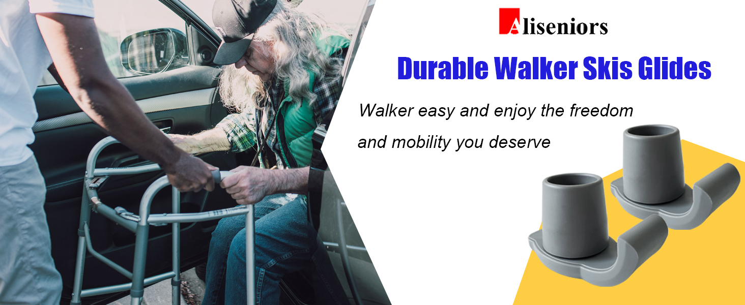 Aliseniors Walker Ski Glides 2 Pack Universal Fit Walker