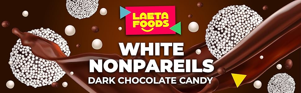 white nonpareils dark chocolate candy bulk sweets goody bag fillers party favors decor dessert
