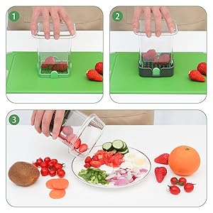 Easy to Use  Slice fresh fruits and veggies fast with the Cup Slicer.