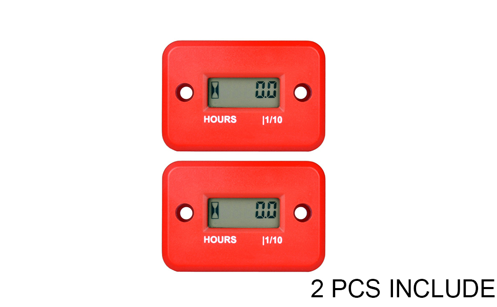 Temperature Gauge Yooreal Digital Engine Meter Tachometer And Hour Meter Removable Temp Probe Waterproof For Scooter Snowblower Mini Bike Motorcycle Lawn Tractor Generator Dump Truck Par Meter