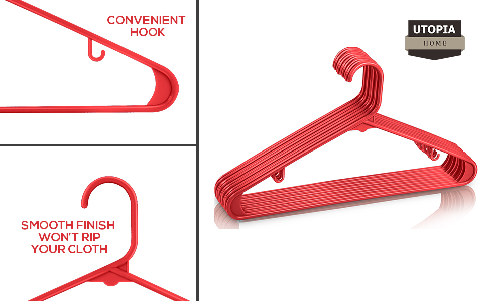 Utopia Home Plastic Hangers 50 Pack Clothes Hanger with Hooks Durable & Space