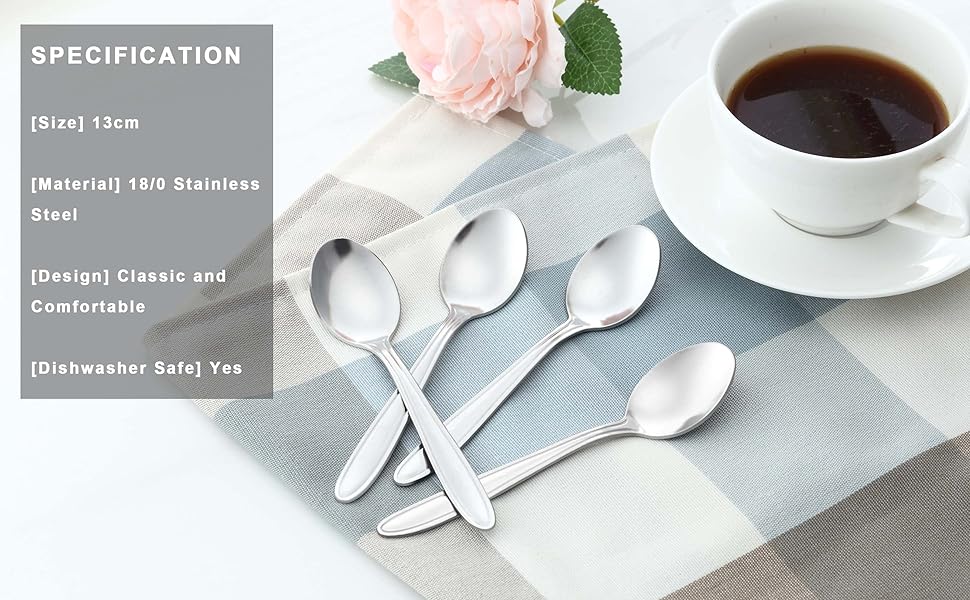 Teaspoons, Pleafind Teaspoons Set of 36, 36 Pieces Stainless Steel Tea