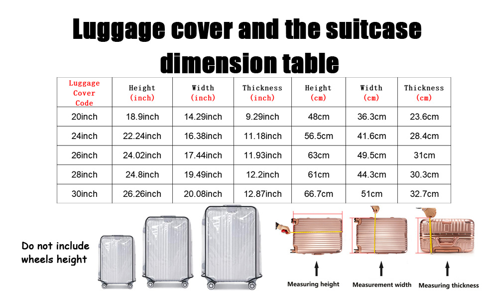 18 22 20 24 26 28 30 32 Inch Luggage Cover Suitcase Protector Cover ...