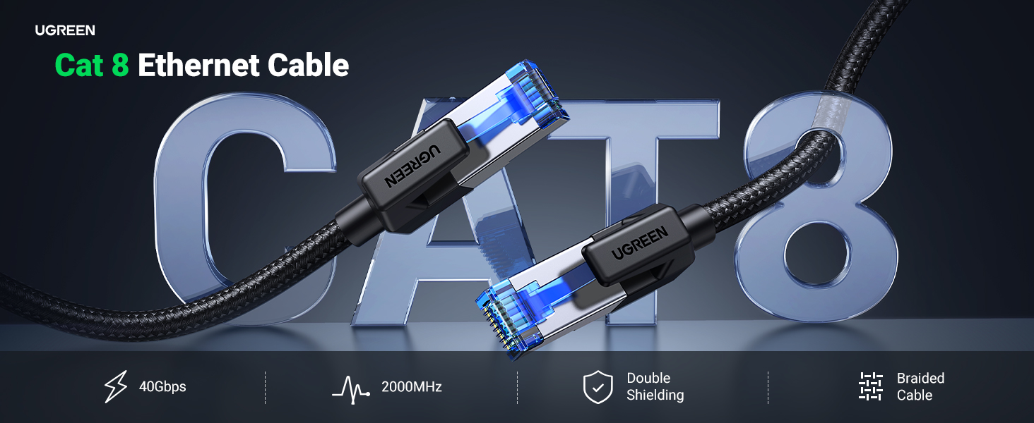 UGREEN CAT 8 Cable HighSpeed 40Gbps 2000MHz Cable