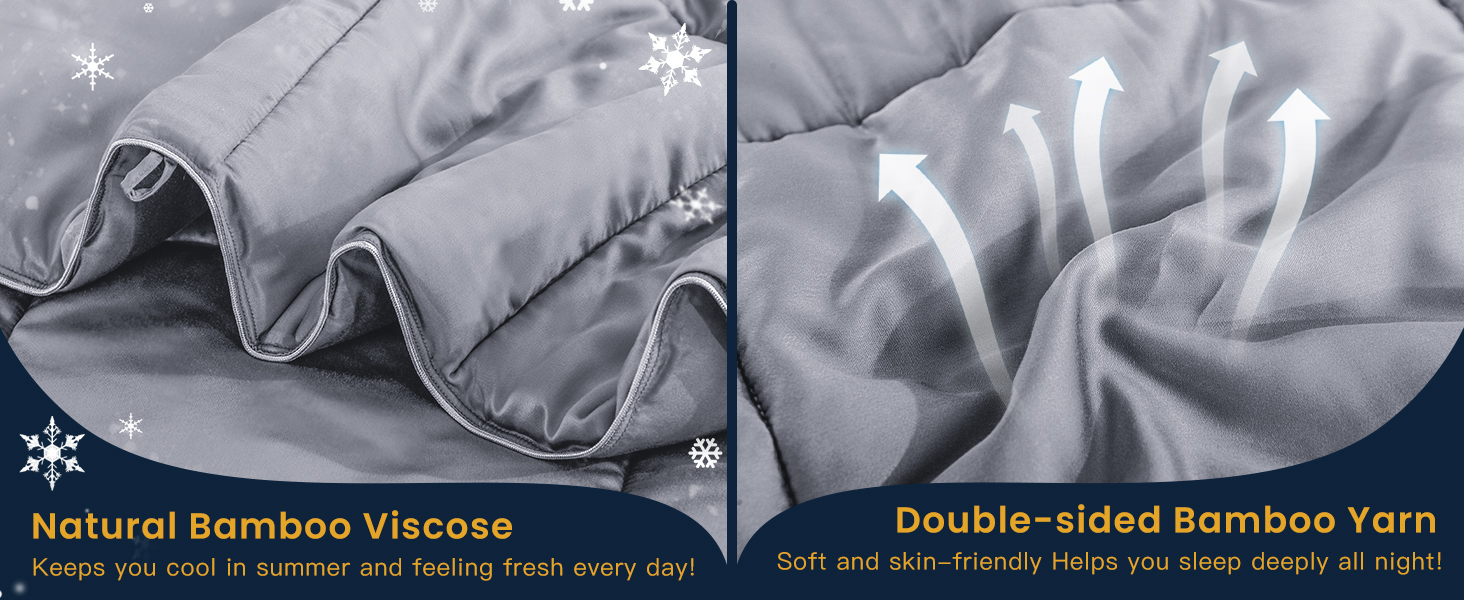 NEXHOME PRO Lightweight Bamboo Viscose Comforter for Hot Sleepers, Light Grey Queen Lightweight Organic Blanket, 8 Corne 21158735 1bf0 4585 95fe E3ec64ce6328. CR0,0,1464,600 PT0 SX1464 V1