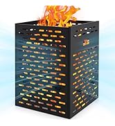 HAPPYGRILL Burn Barrel for Outside, 64 Gallon Ultra Thick Incinerator Steel Drum for Yard Waste, ...