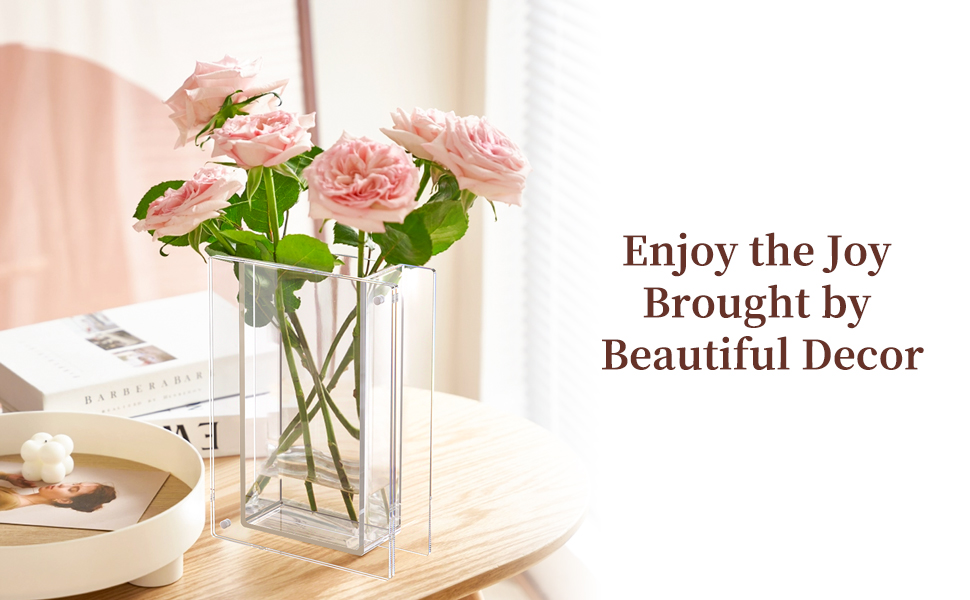 Beautiful flower vase and magnetic frame for 5x7 photos, ideal for tabletops, desks, and gift-giving occasions