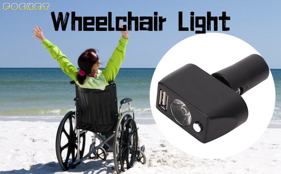 Wheelchair Lights, 3 Pin XLR Head Angle Lights for Wheelchairs, LED Power Lighting Controller