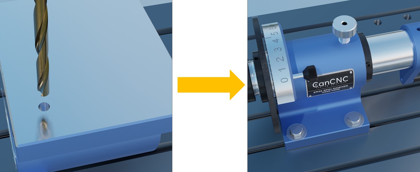 To Clamp the ER32 Spin Indexer with a Machine Table